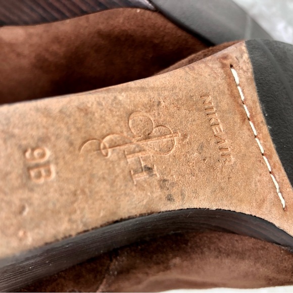 COLE HAAN NIKE WOMENS BROWN SUEDE WEDGE BOOT 9 - Picture 12 of 14